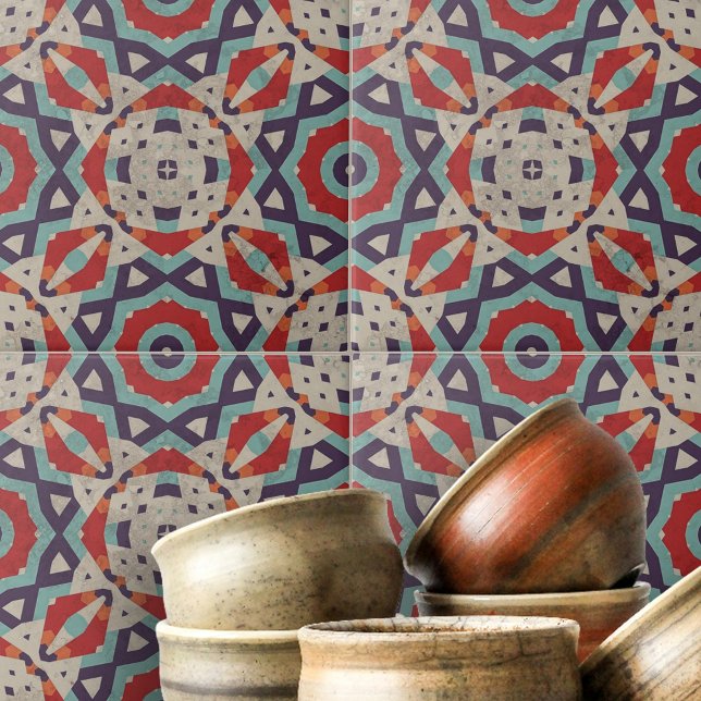 Vibrant Geometric Mosaic Stone Texture Pattern Tile (Creator Uploaded)