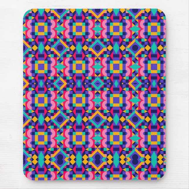 Vibrant geometric mousepad featuring colorful (Front)
