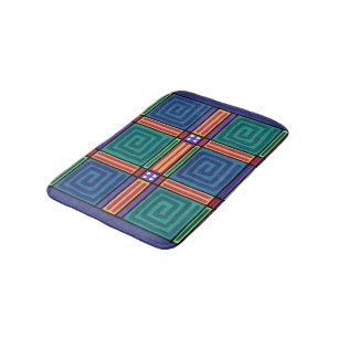 Vibrant Geometric Pattern Bath Mat