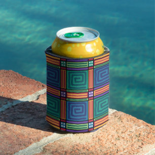 Vibrant Geometric Pattern Can Cooler