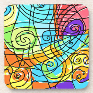 Vibrant Geometric Pattern Coaster