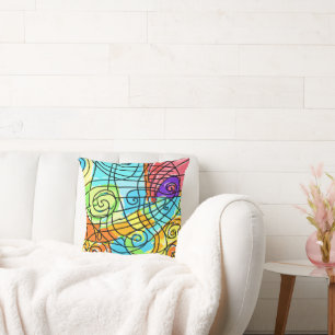 Vibrant Geometric Pattern Cushion