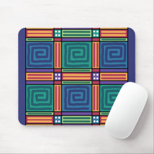 Vibrant Geometric Pattern Mouse Mat