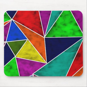 Vibrant geometric pattern mouse mat