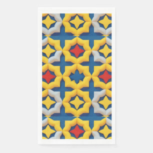 Vibrant Geometric Pattern with Bold Colours Napkin