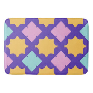Vibrant Geometric Pattern with Bright Colours Bath Mat