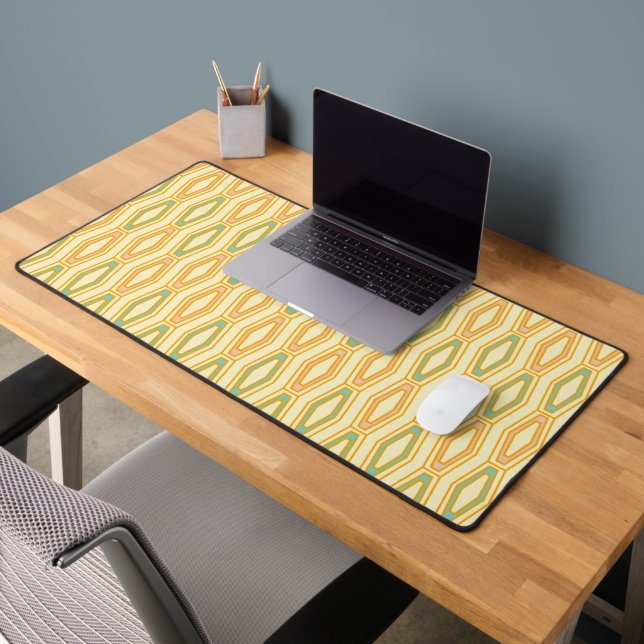 Vibrant geometric pattern with hexagonal shapes  desk mat (Office 2)