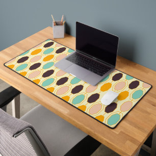 Vibrant geometric pattern with rows of octagonal s desk mat