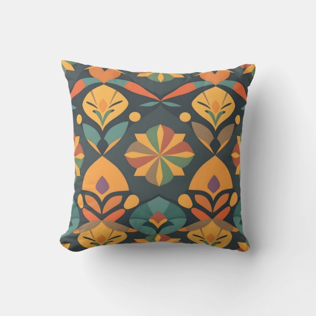 Vibrant Geometric Pillow - Colourful Home Decor (Front)