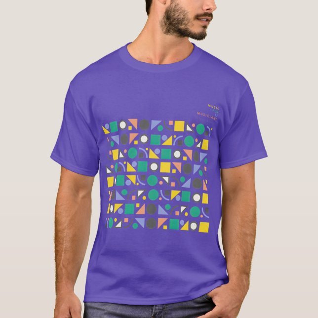 Vibrant Geometric Rhythm Colorful Abstract Minimal T-Shirt (Front)
