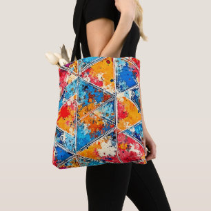 Vibrant Geometric Splash Art Tote Bag
