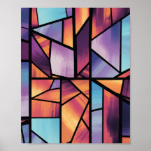 Vibrant Geometric Stained Glass Art