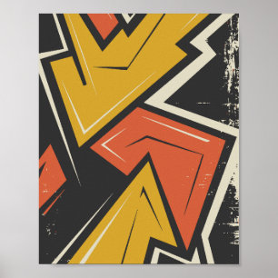 Vibrant Geometric Street Art Poster