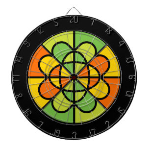 Vibrant Geometric Sunburst Abstract Art Dartboard