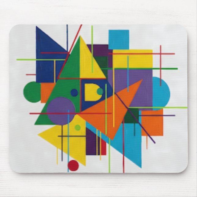 Vibrant Geometric Symphony Mouse Mat (Front)