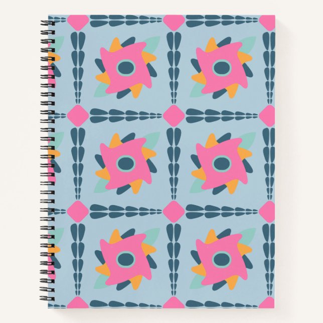 Vibrant Geometric Tile Design Notebook (Front)