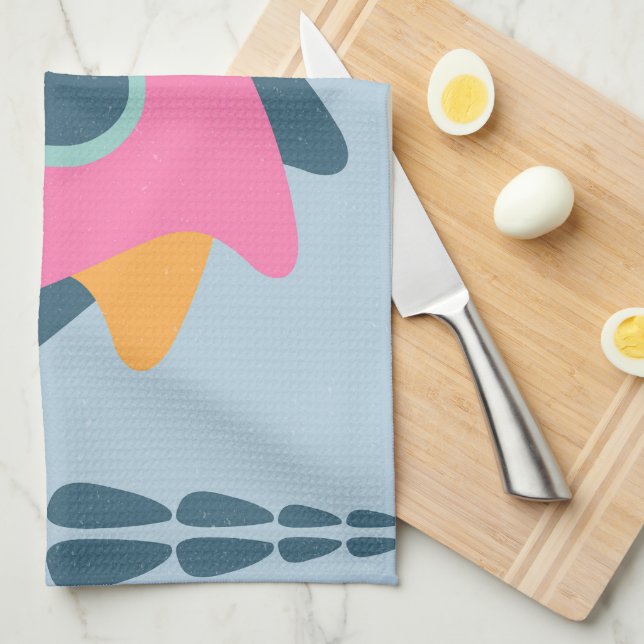 Vibrant Geometric Tile Design Tea Towel (Quarter Fold)