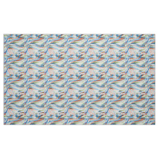 Vibrant Geometric Wave Mosaic Fabric