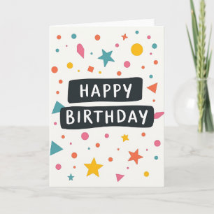 Vibrant Geometry Birthday Card