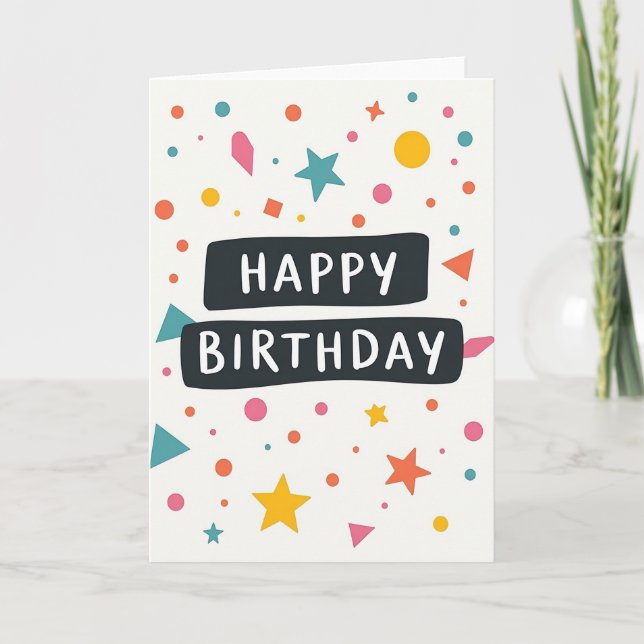 Vibrant Geometry Birthday Card (Front)