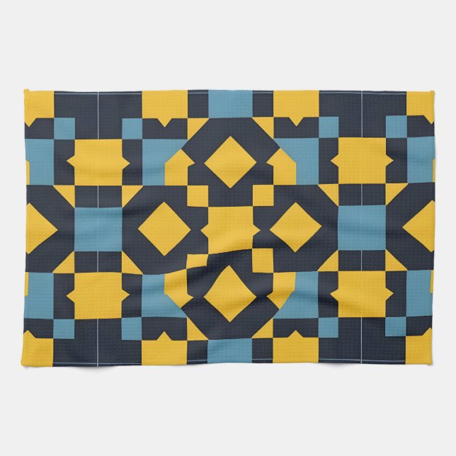 🎨✨ Vibrant Geometry Colour Burst Abstract Kitchen Tea Towel (Horizontal)