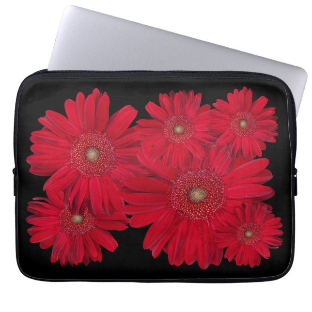 Vibrant Gerber Daisy Close-Up Photo Back to School Laptop Sleeve (Front)