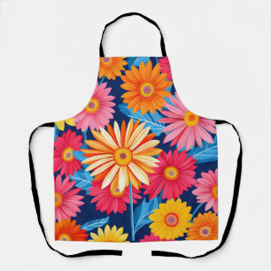 Vibrant Gerbera Daisies Flowers Plant Apron