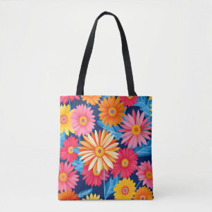 Vibrant Gerbera Daisies Flowers Plant Tote Bag