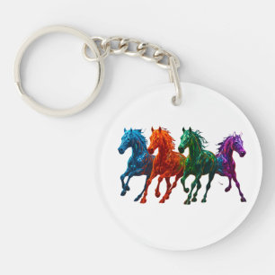 Vibrant Glass Horses – Colourful Glowing Horse Art Key Ring