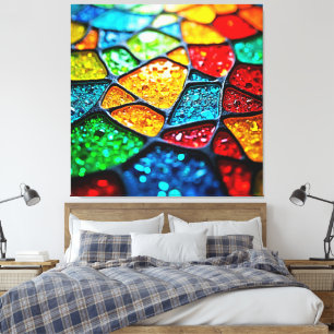 Vibrant Glass Mosaic: Jewel Colors Canvas Print