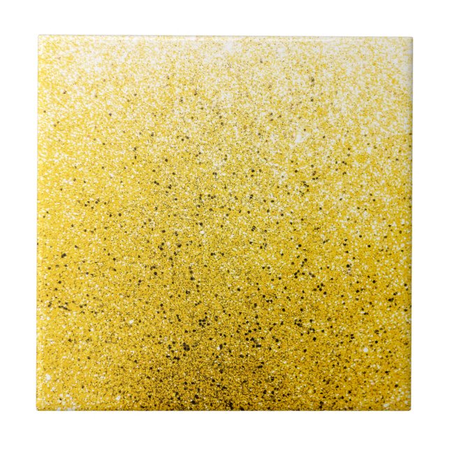 Vibrant Glittery Golden Sparkle Tile (Front)