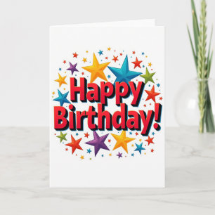 Vibrant Glossy Stars Card