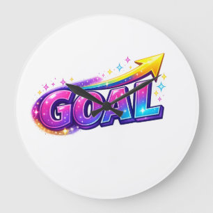 Vibrant GOAL Wall Clock – Success Through Time