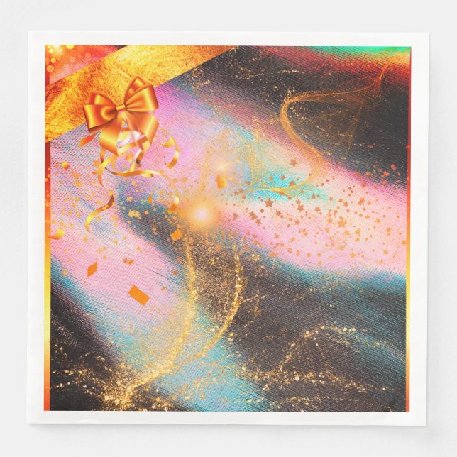 Vibrant Gold Bow Napkin (Front)
