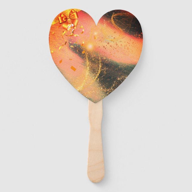 Vibrant Gold Hand Fan (Front)