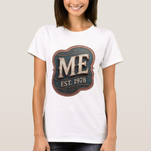 Vibrant Gold ME EST 1978 Text Design T-Shirt