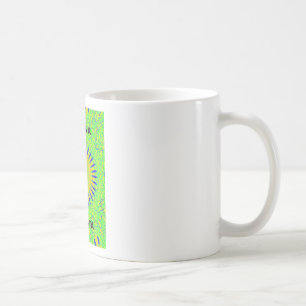 Vibrant Golden Green African Fabric Pattern Art Coffee Mug