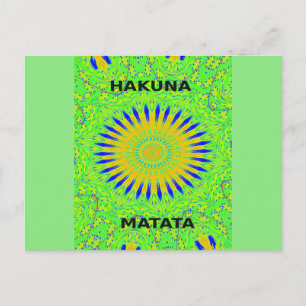 Vibrant Golden Green African Fabric Pattern Art Postcard