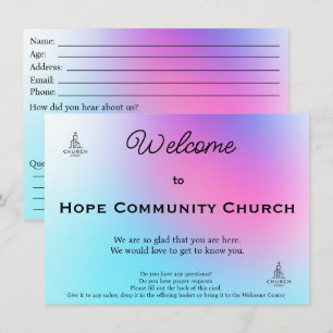 Vibrant Grace Church Welcome Card