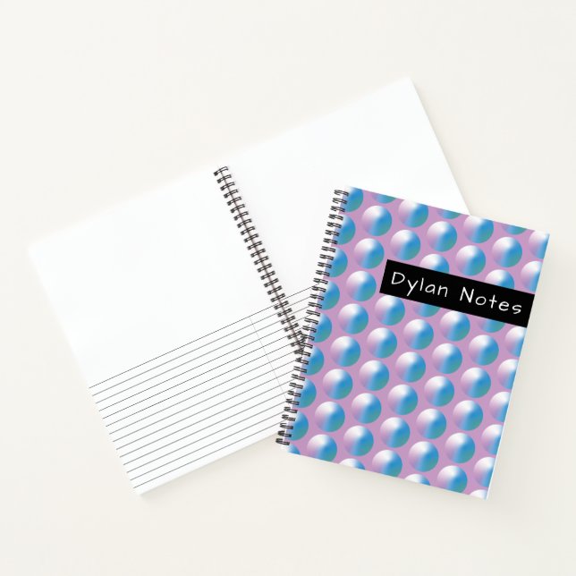 Vibrant gradient circles Geometric Modern Blue. Notebook (Inside)