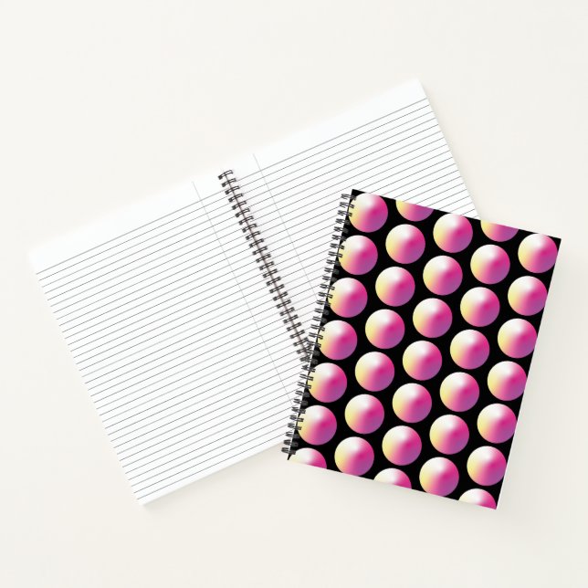 Vibrant gradient pearl circles. notebook (Inside)