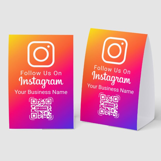Vibrant Gradient Social Media Instagram Follow Us (Front/Back)
