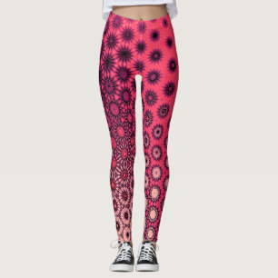  Vibrant Gradient Starburst Pattern Leggings