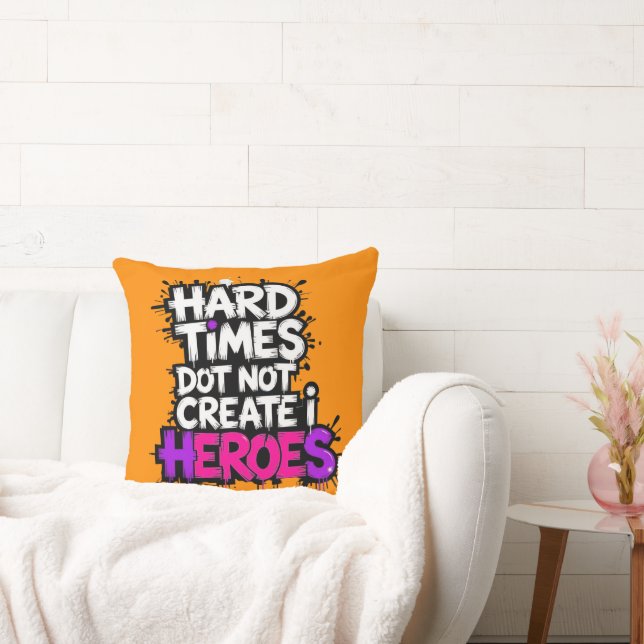 Vibrant Gradient Typographical Create Heroes  Cushion (Couch)
