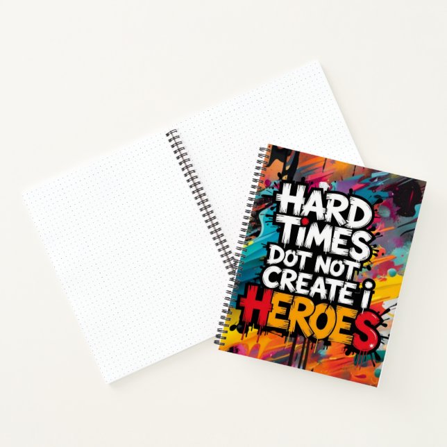 Vibrant Gradient Typographical Create Heroes  Notebook (Inside)