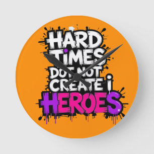 Vibrant Gradient Typographical Create Heroes Round Clock