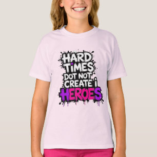 Vibrant Gradient Typographical Create Heroes T-Shirt
