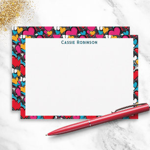 Vibrant Graffiti Hearts Colorful Personalized Card