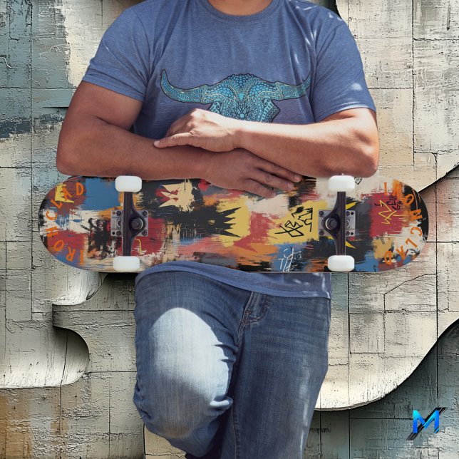 Vibrant Graffiti-Inspired with Bold Abstract Art Skateboard (Creator Uploaded)