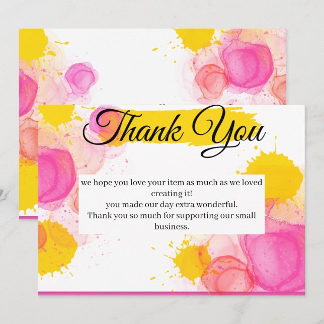 Vibrant Gratitude Thank You Card (Front/Back)